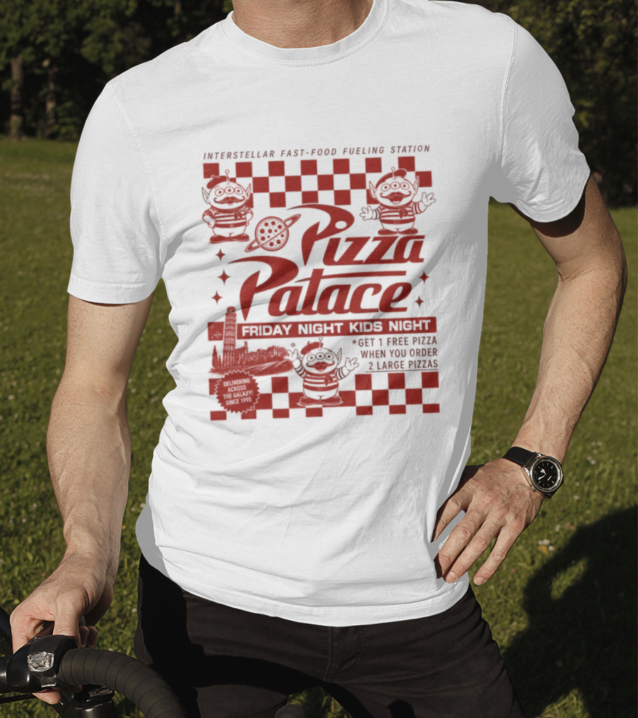 Pizza Palace Skeeball Fast Food Arcade Person Get 1 Free Pizza T-Shirt
