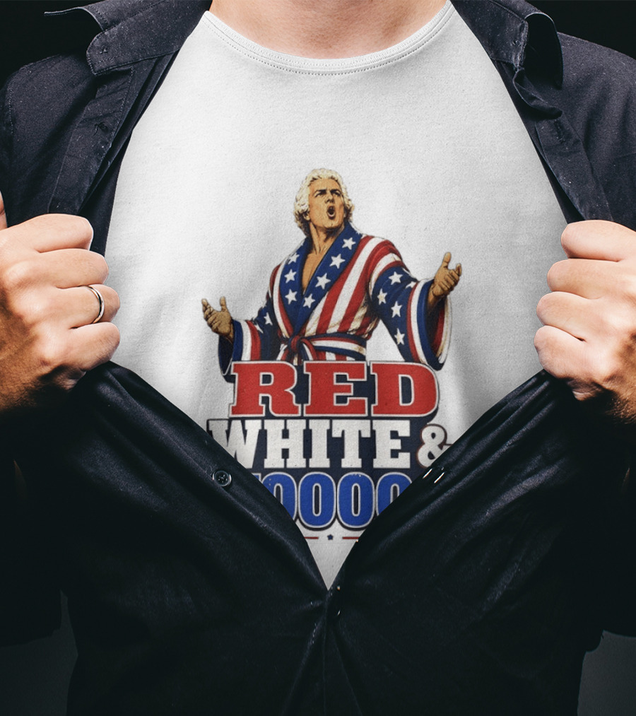 Ric Flair Red White And Woooo USA Wrestling Legend 4th Of July Celebration T-Shirt