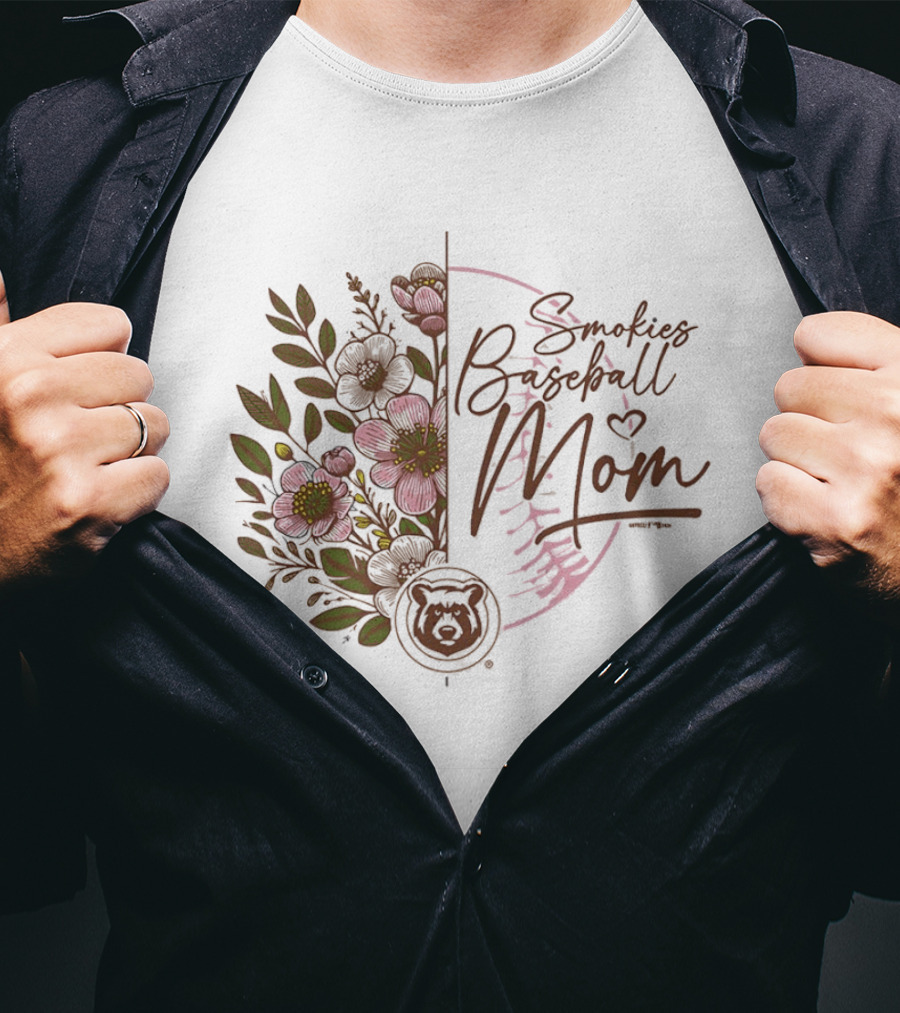Tennessee Smokies Baseball Mom Floral Minor League Baseball T-Shirt