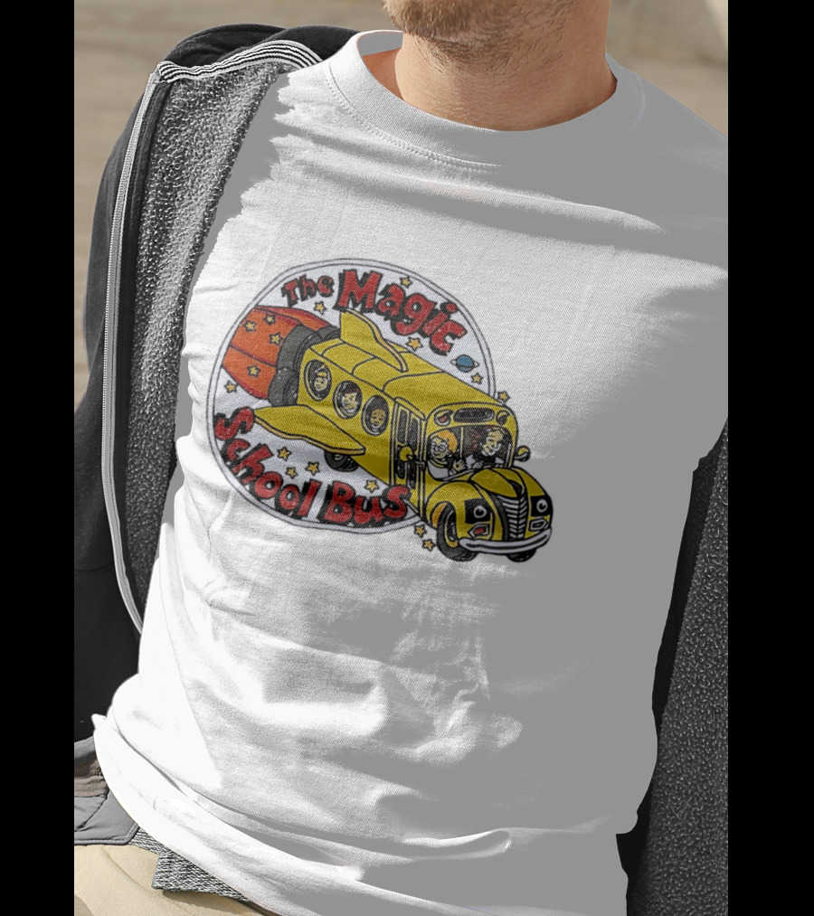 The Magic School Bus Ms Frizzle Arnold Class Characters Cartoon Rocket Bus T-Shirt