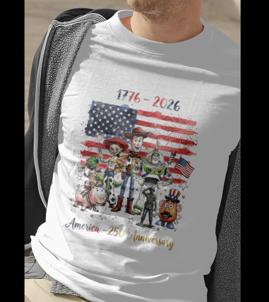 Woody Buzz Rex Hamm Jessie 1776 2026 America 250th Anniversary T-Shirt