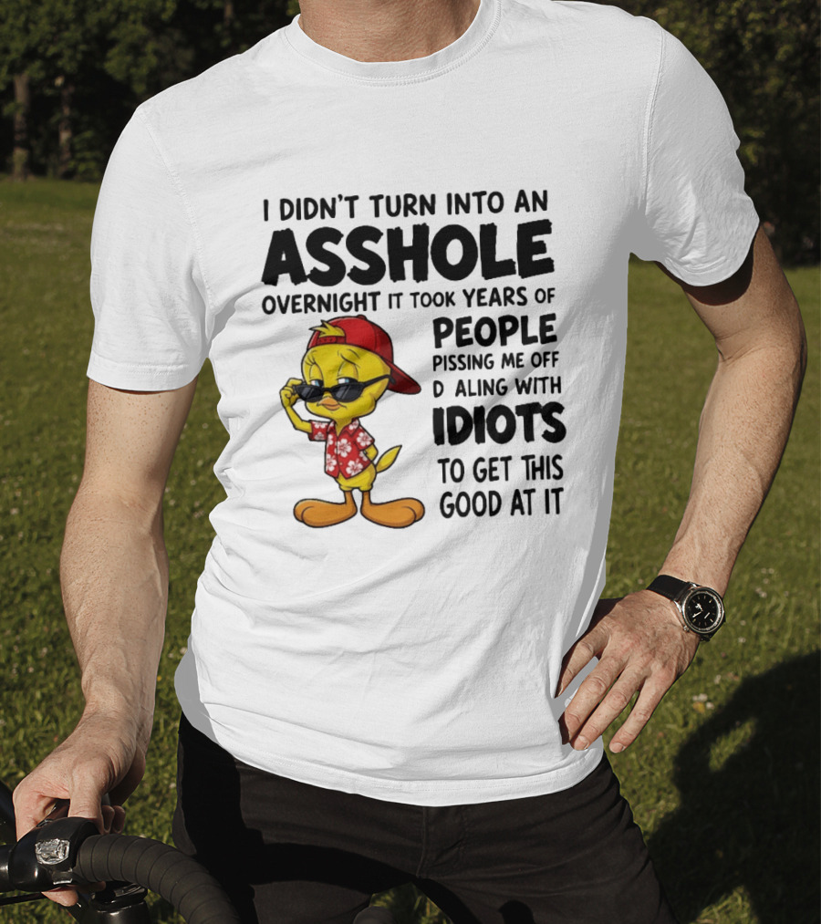 Tweety Bird I Didn't Turn Into An Asshole Overnight It Took Years Of People Pissing Me Off Dealing With Idiots T-Shirt