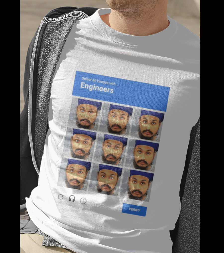 Vickrum Digwa Captcha Select All Images With Engineers Verify T-Shirt