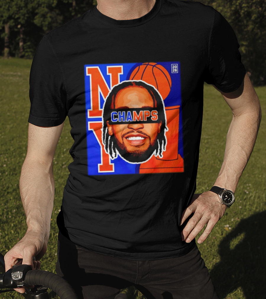 Jalen Brunson New York Knicks 2026 Champs Big Head NBA Basketball T-Shirt