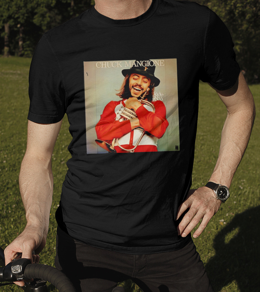 Chuck Mangione Feels So Good Iconic Album Cover With Flugelhorn Player In Red And White Outfit T-Shirt