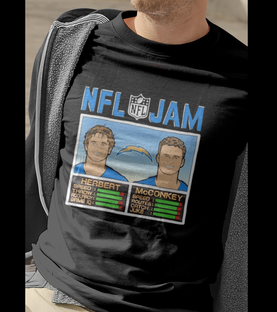 NFL Jam Herbert McConkey Los Angeles Chargers Football T-Shirt