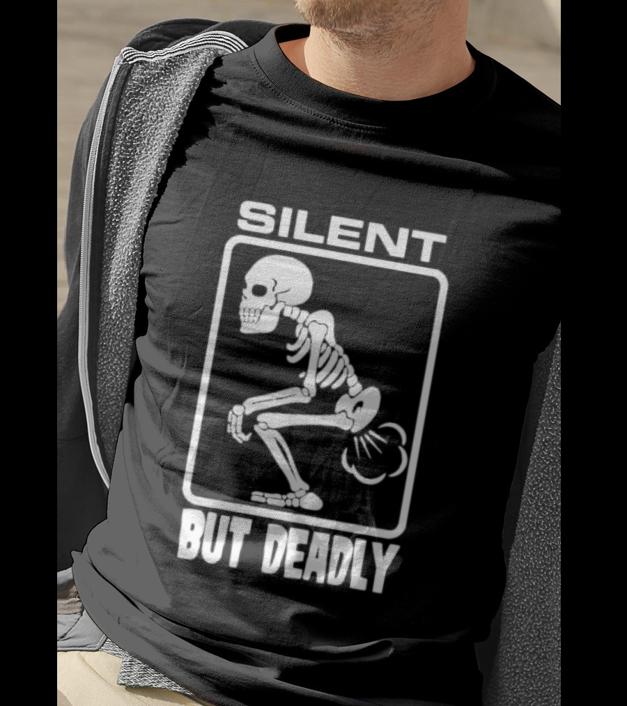 Silent But Deadly Skeleton Funny Halloween T-Shirt