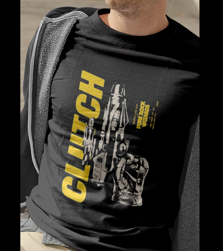 Clutch Pure Rock Wizards Tour Retro Sci Fi Mechanical Arm T-Shirt
