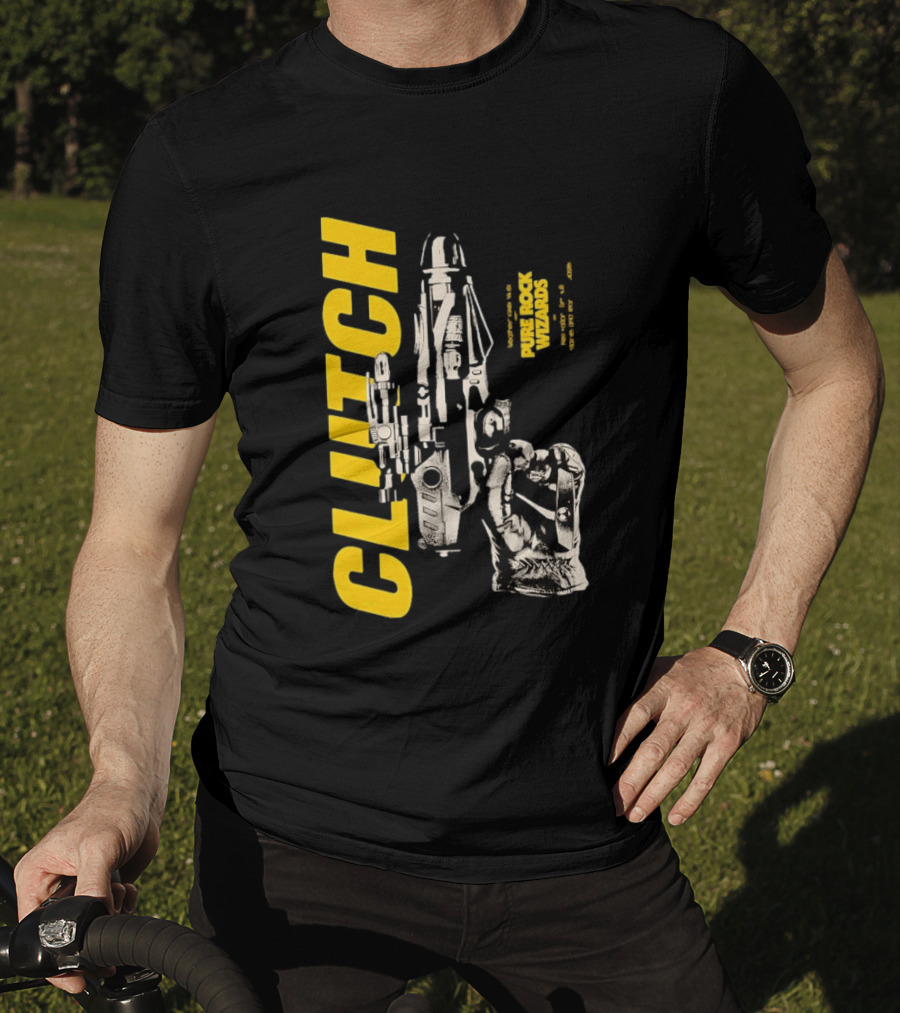 Clutch Pure Rock Wizards Tour Retro Sci Fi Mechanical Arm T-Shirt