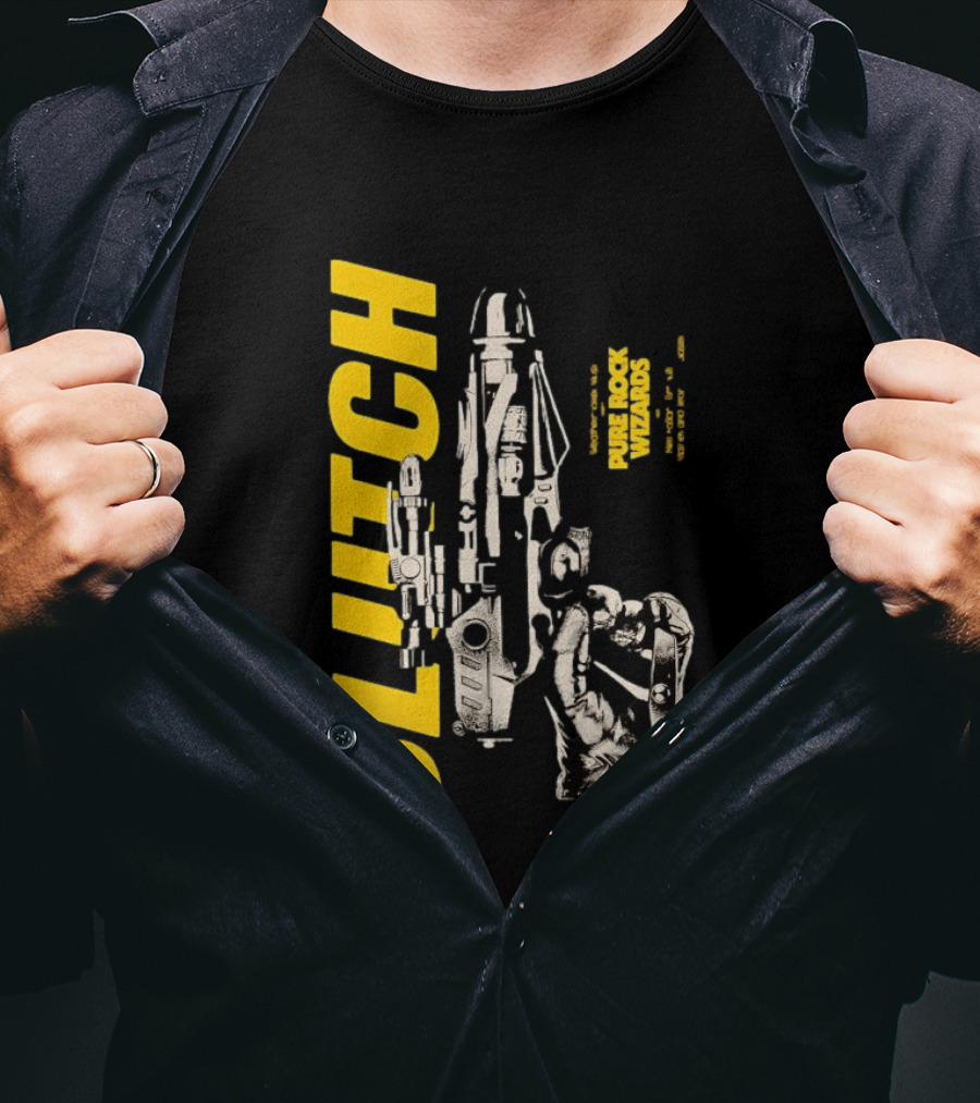 Clutch Pure Rock Wizards Tour Retro Sci Fi Mechanical Arm T-Shirt