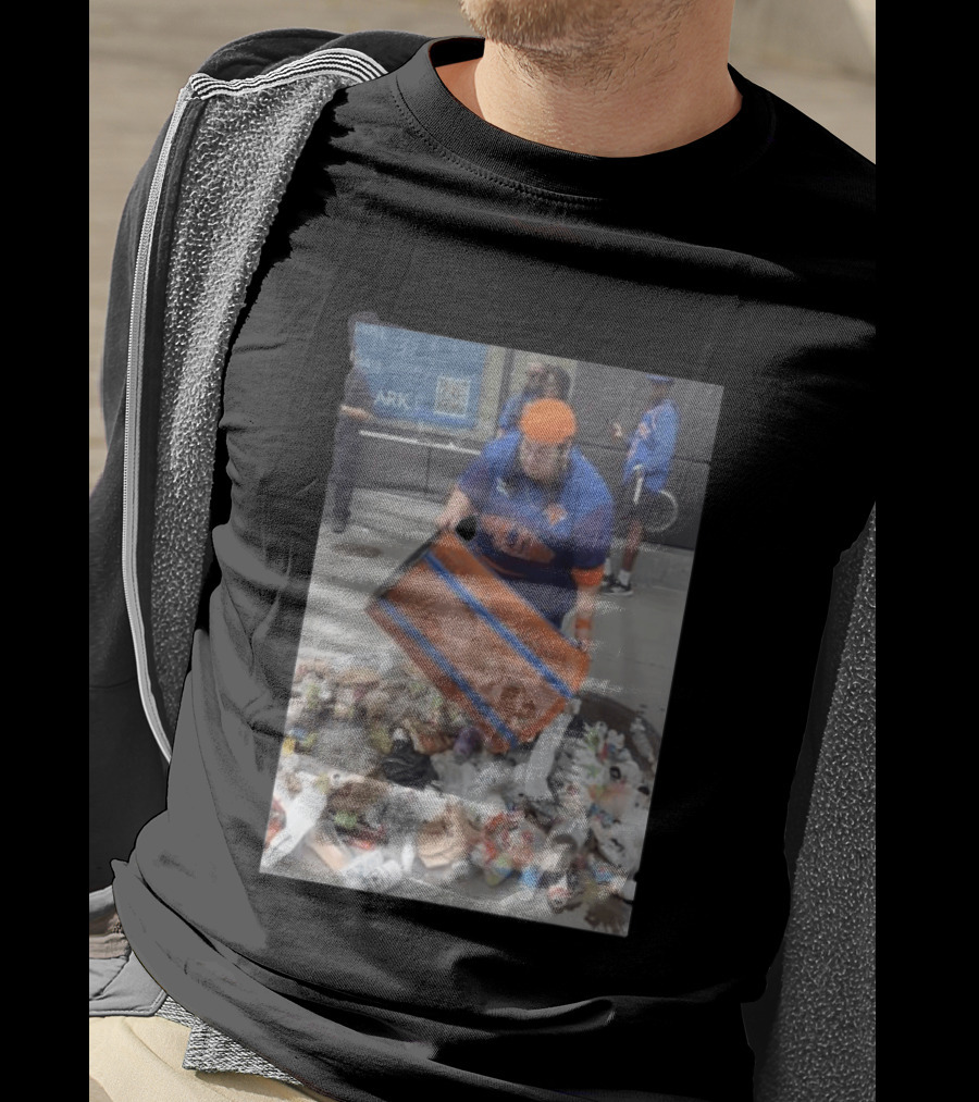 Knicks Dei Angie Trashcan Cleanup Team Fan Spirit Trash Pile T-Shirt