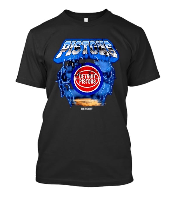 Detroit Pistons Lightning Effects Blue Electric Impact T-Shirt