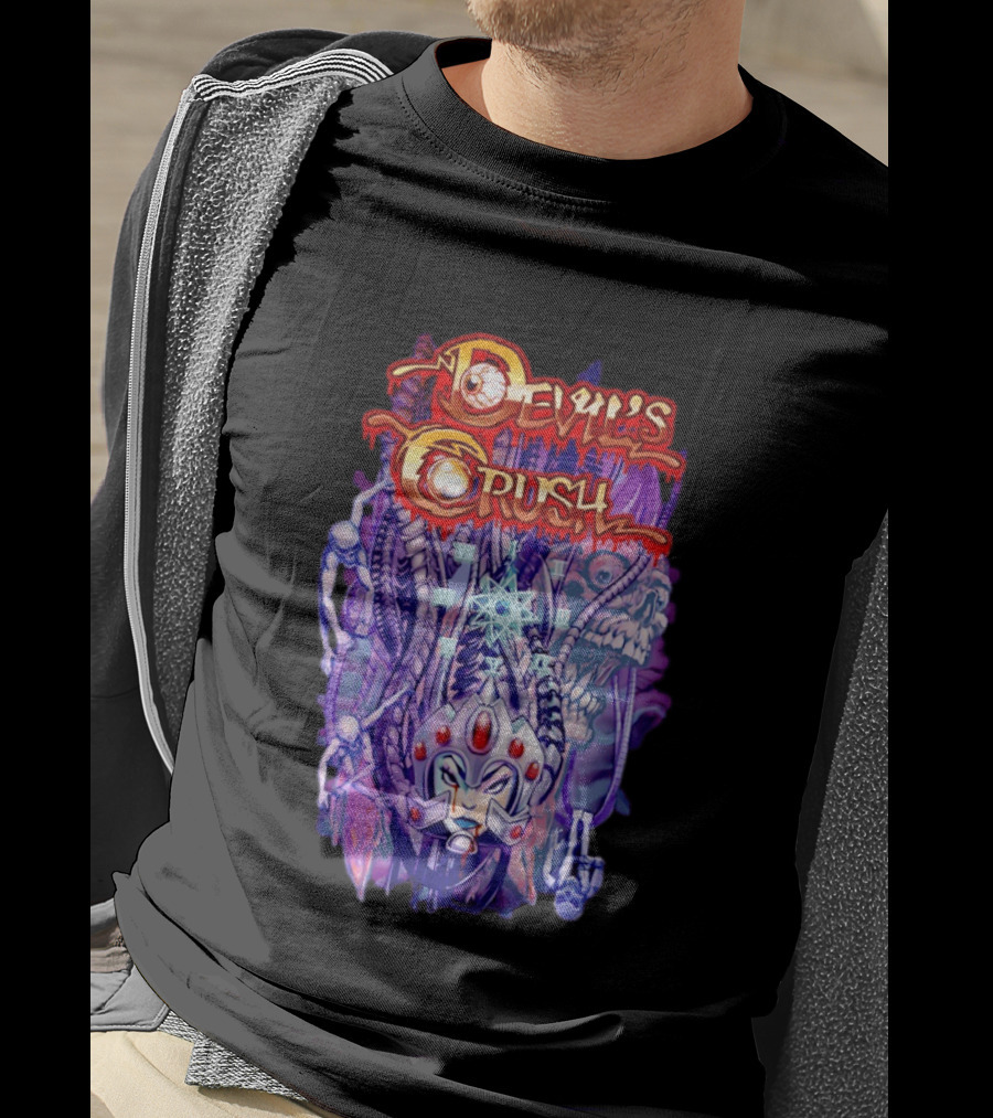 Devil's Crush Alien Skull Warrior With Mystical T-Shirt