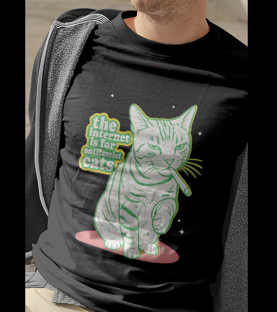 Antifascist Cats Internet Humor Smoky Cat Relaxation T-Shirt
