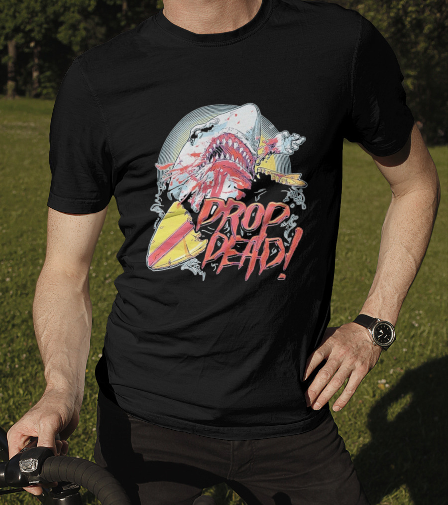 Drop Dead Shark Attack Surfboard T-Shirt