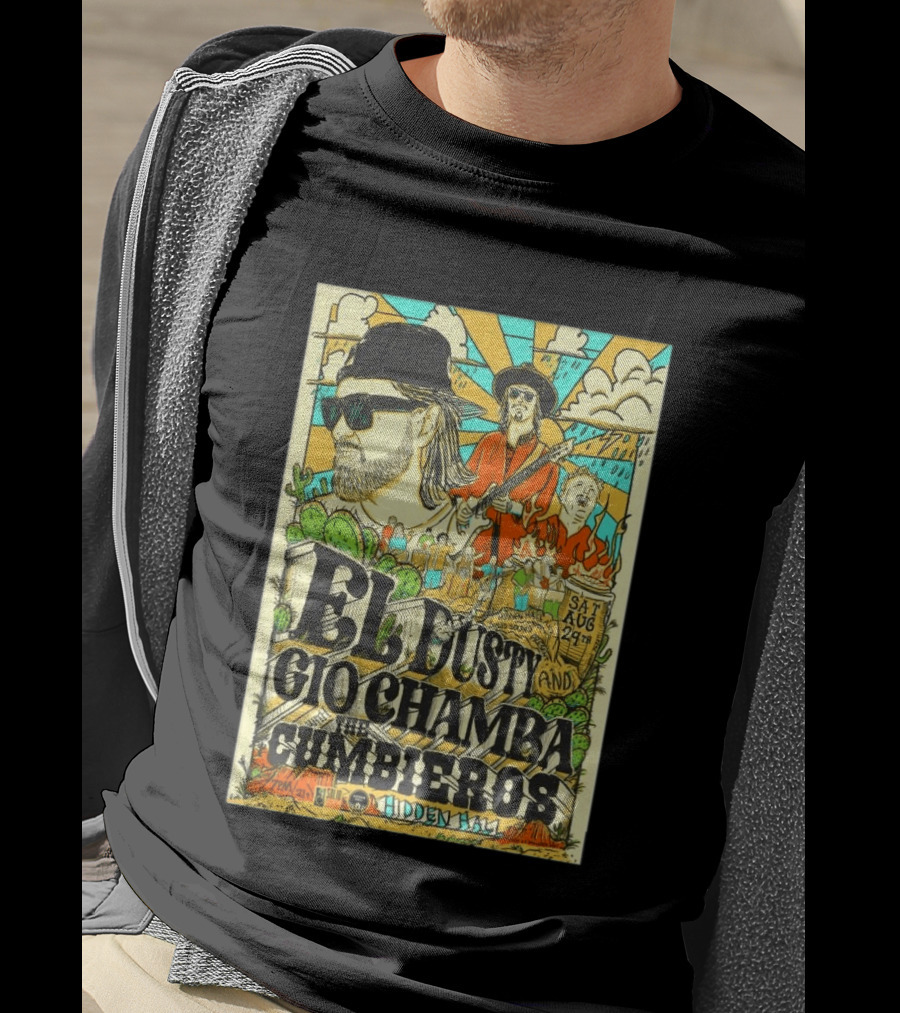 EL Dusty And Gio Chamba The Cumbiaeros Hidden Hall Seattle August 29th T-Shirt