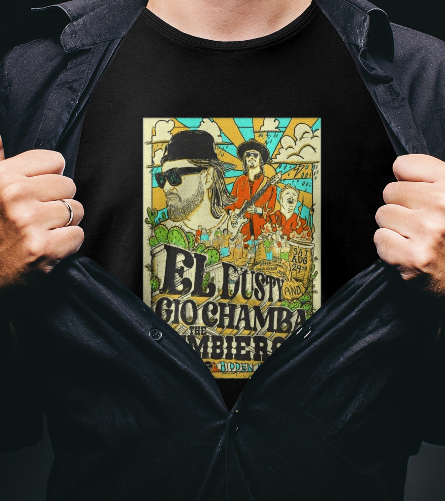 EL Dusty And Gio Chamba The Cumbiaeros Hidden Hall Seattle August 29th T-Shirt