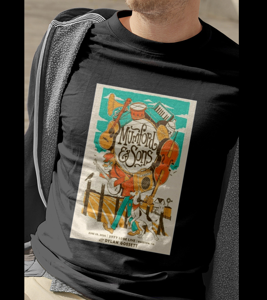 Mumford & Sons Dylan Gossett Jiffy Lube Live June 19 2026 Bristow Virginia T-Shirt
