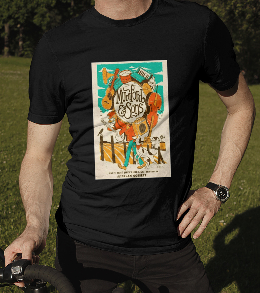 Mumford & Sons Dylan Gossett Jiffy Lube Live June 19 2026 Bristow Virginia T-Shirt