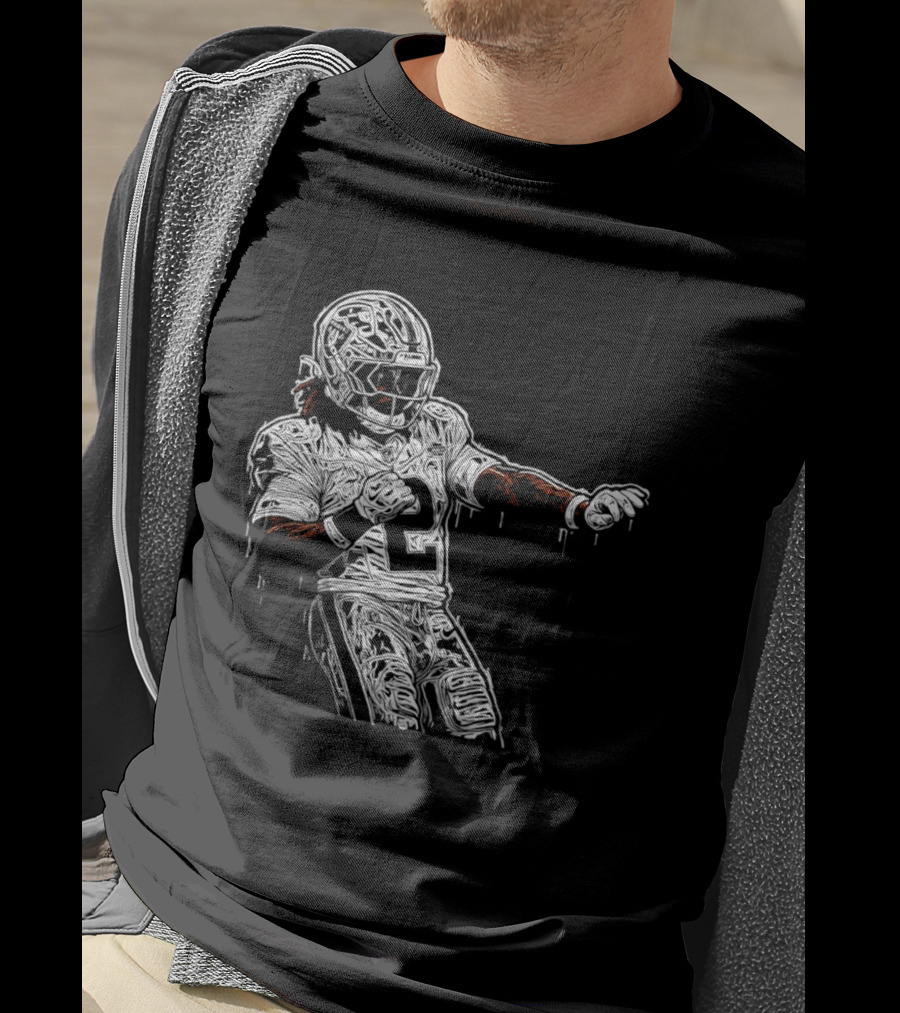 Gardner Minshew Las Vegas Raiders Drip 2 Football Player In Action T-Shirt