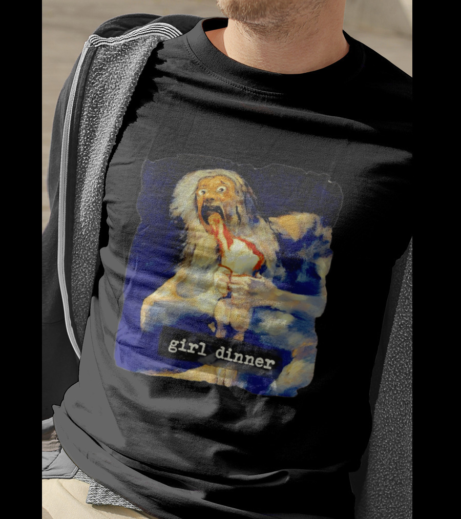 Girl Dinner Goya Painting Dark Academia Spooky Meme Saturn Devouring His Son T-Shirt