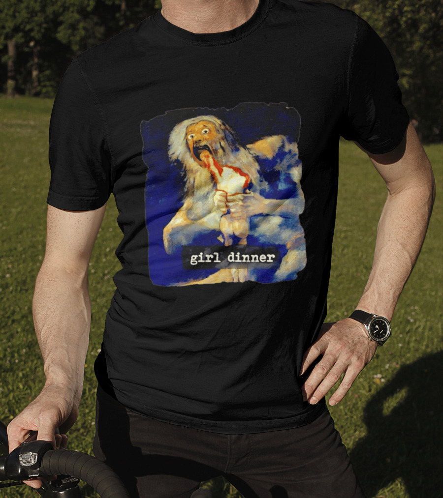 Girl Dinner Goya Painting Dark Academia Spooky Meme Saturn Devouring His Son T-Shirt