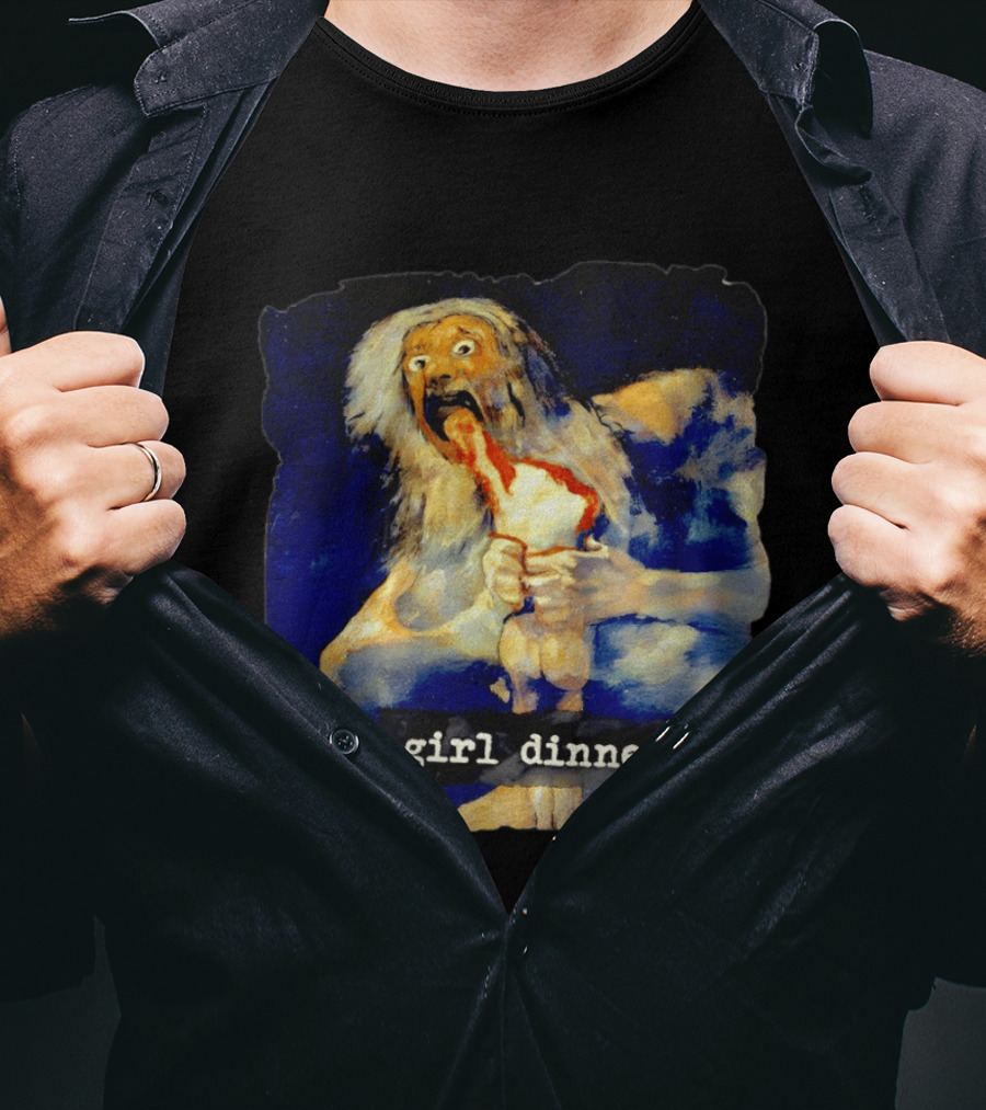 Girl Dinner Goya Painting Dark Academia Spooky Meme Saturn Devouring His Son T-Shirt