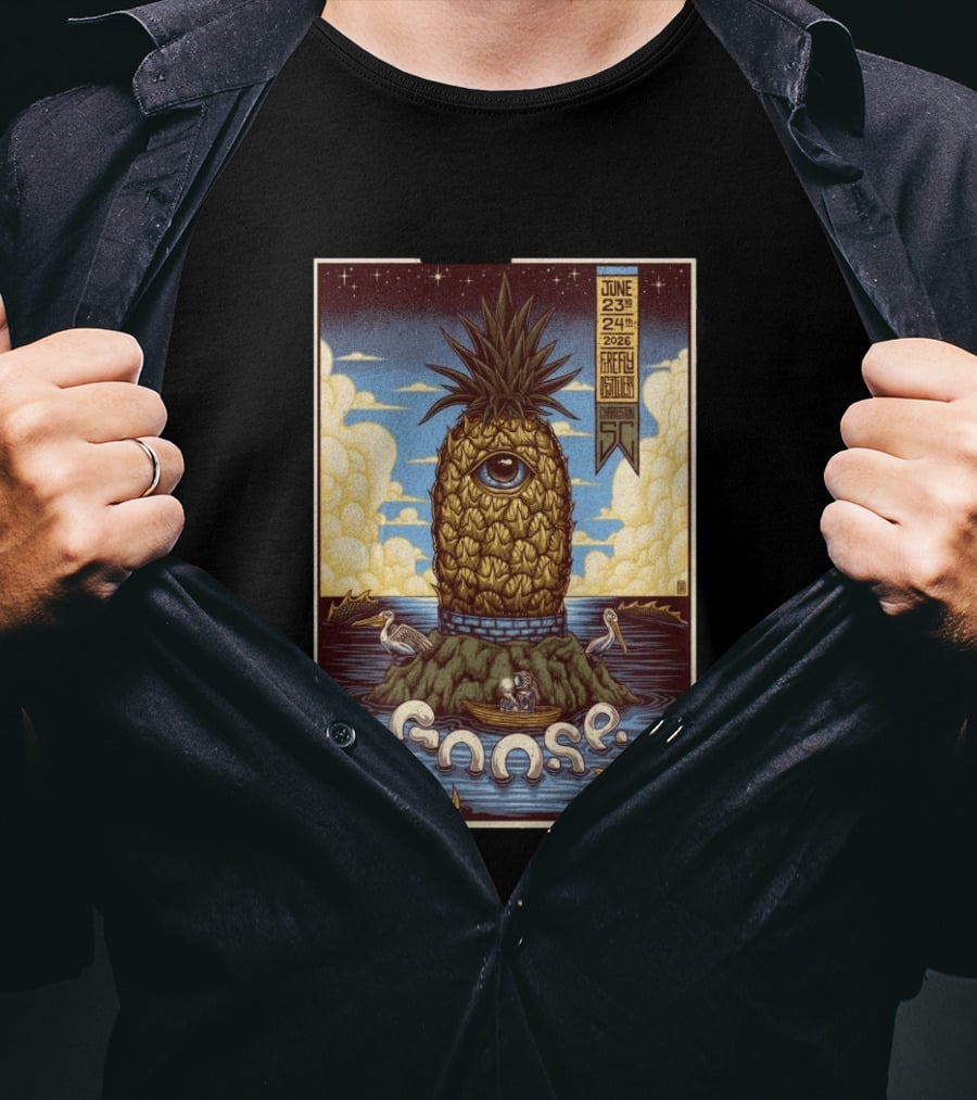 Goose June 23 24 2026 Firefly Distillery North Charleston SC Pineapple Eye Fantasy T-Shirt