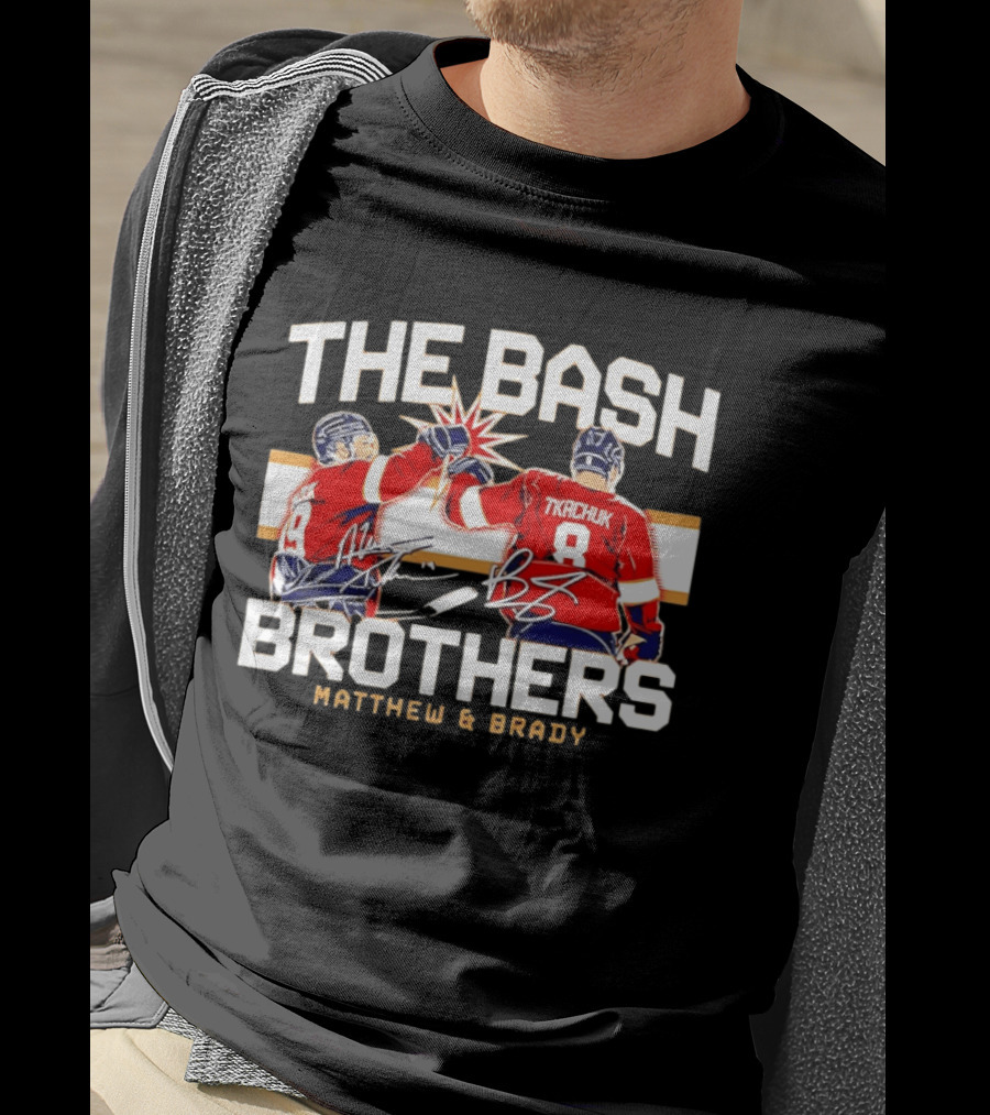 The Bash Brothers Matthew Brady Tkachuk Signatures Panthers T-Shirt
