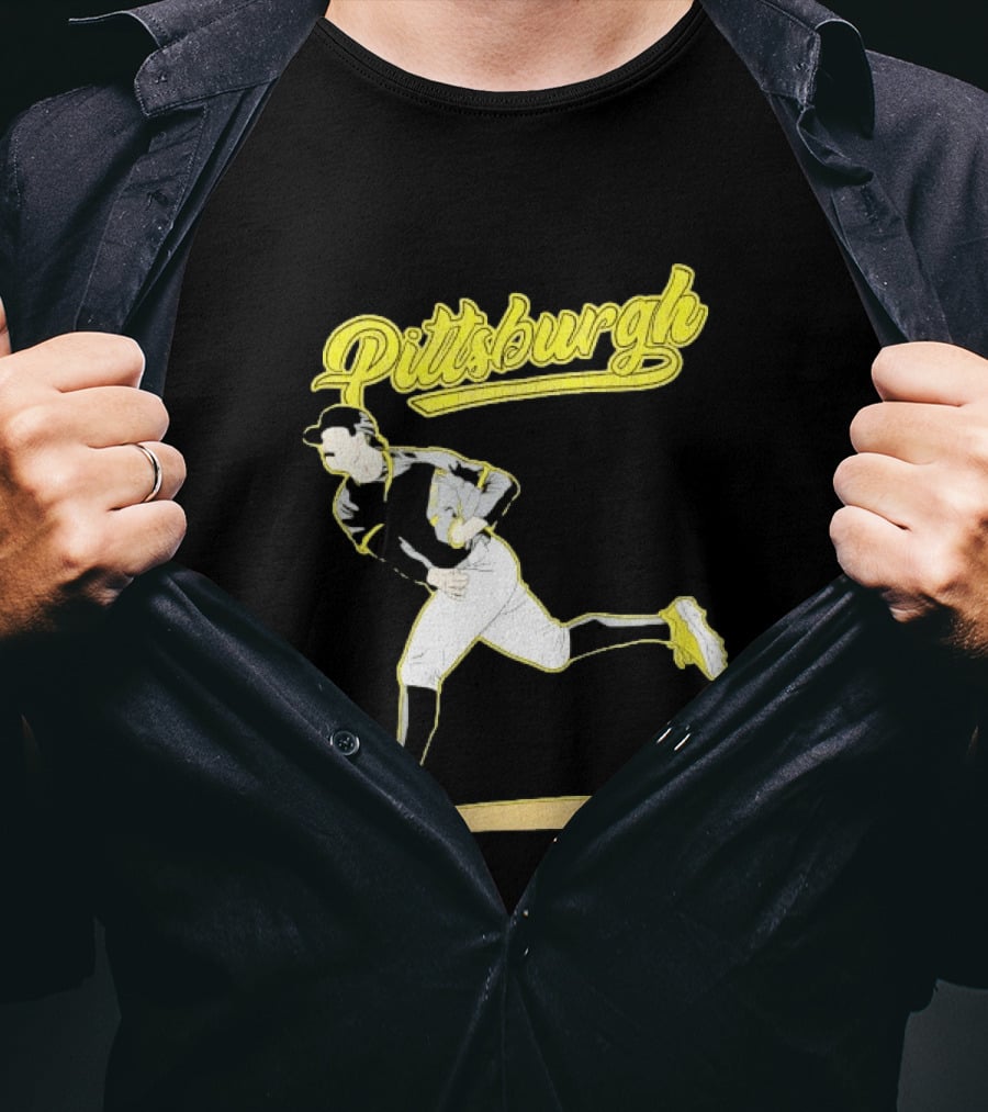 Pittsburgh Pirates Paul Skenes Baseball Player Throwing Action T-Shirt