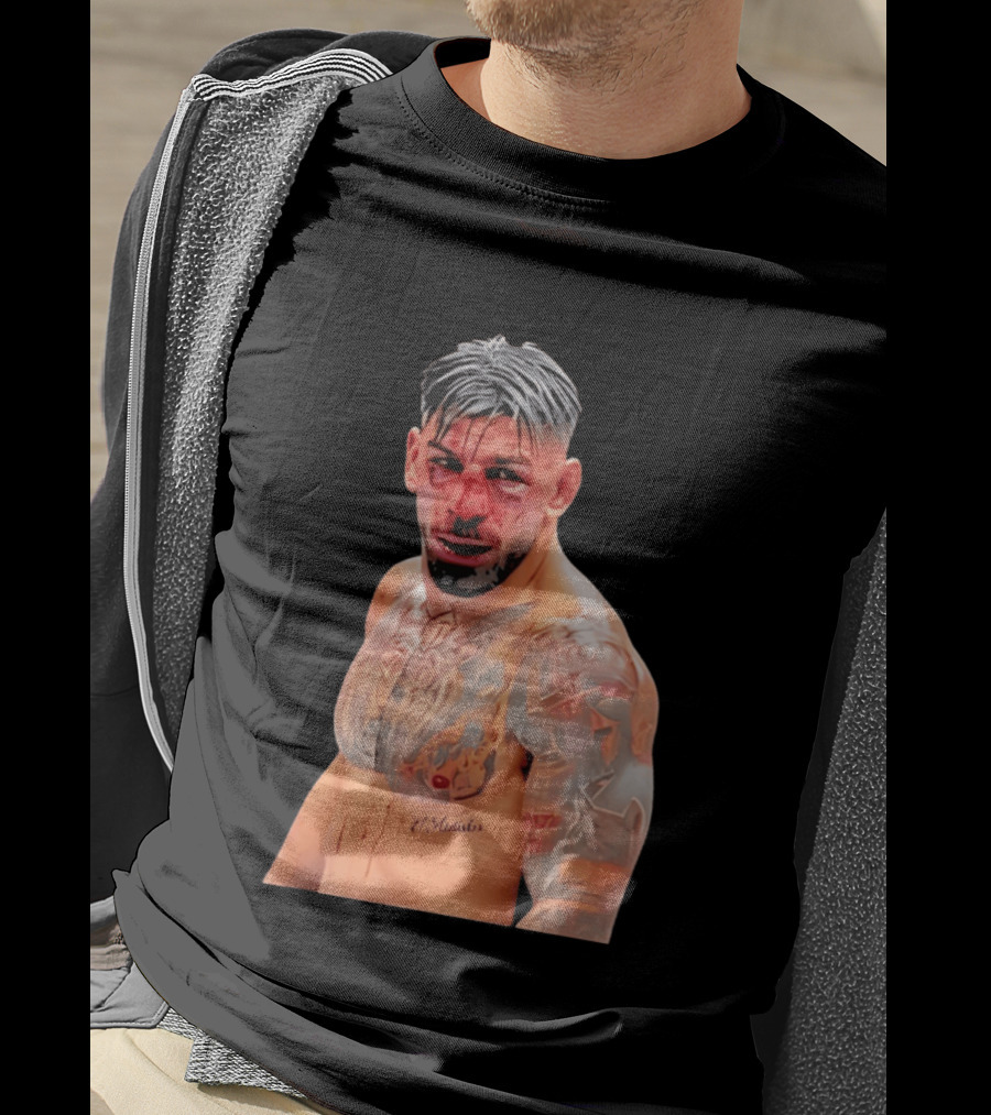 Ilia Topuria MMA Fighter Portrait Bleeding Face T-Shirt