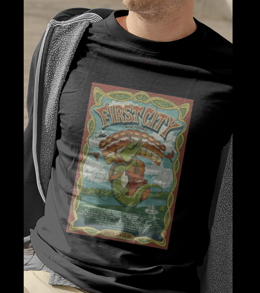 September 24th 26th 2026 First City Music Festival Vincennes IN Crocodile Playing Banjo T-Shirt