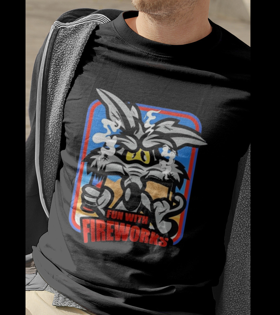 Wile E Coyote Looney Tunes Dynamite Fun With Fireworks T-Shirt