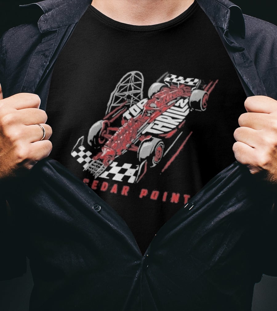Cedar Point Top Thrill 2 GV Wordscape Racing Car T-Shirt