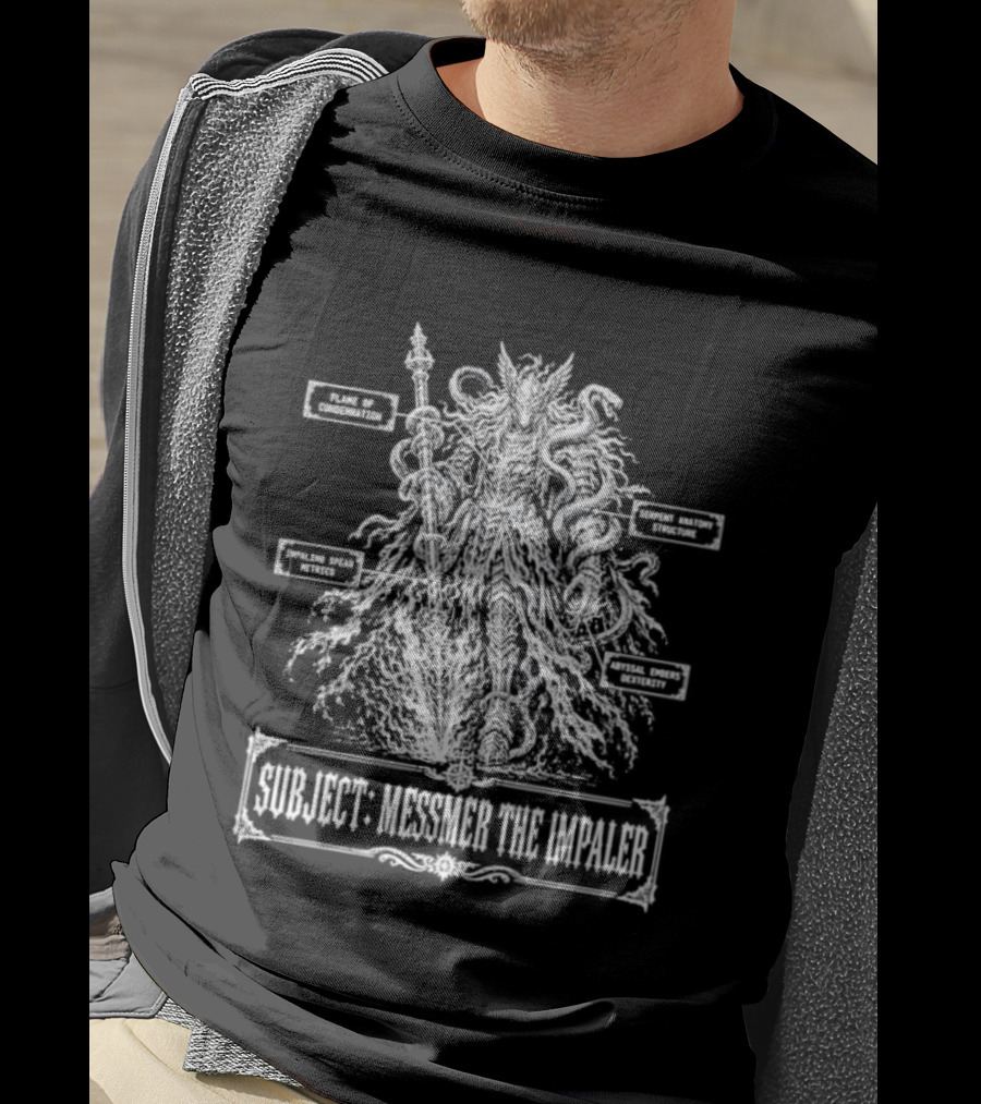 Messmer The Impaler Anatomy Chart Villain Master Of The World T-Shirt