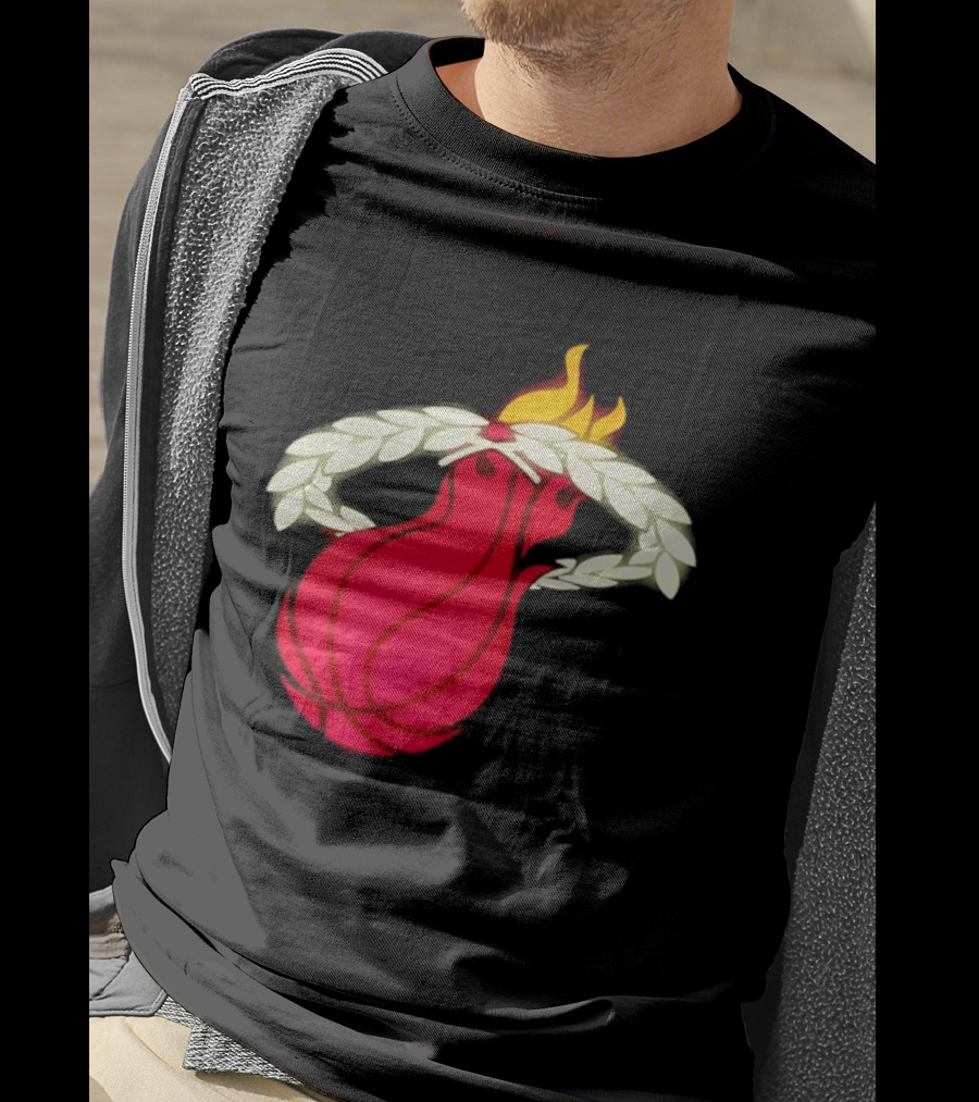 Miami Heat Flaming Basketball Wreath NBA T-Shirt