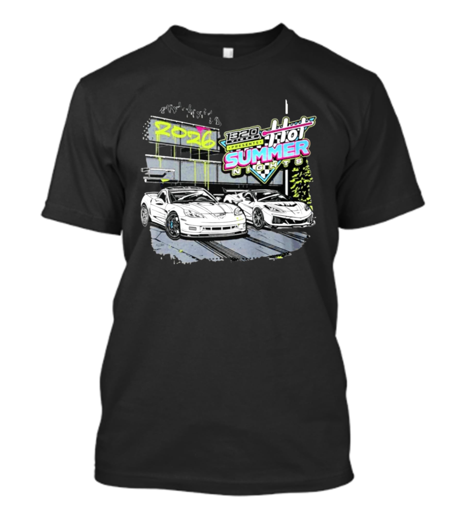 1320 Presents Hot Summer Nights 2026 Street Racing Cars T-Shirt