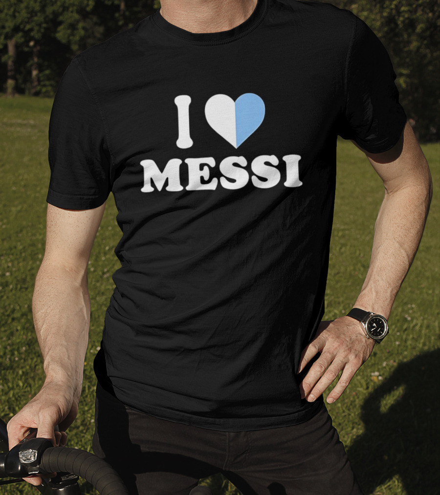 I Love Messi Argentina Flag Heart T-Shirt