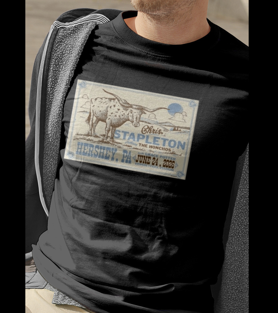 Chris Stapleton All American Road Show Hershey PA June 24 2026 With The Honchos And Grace Potter T-Shirt