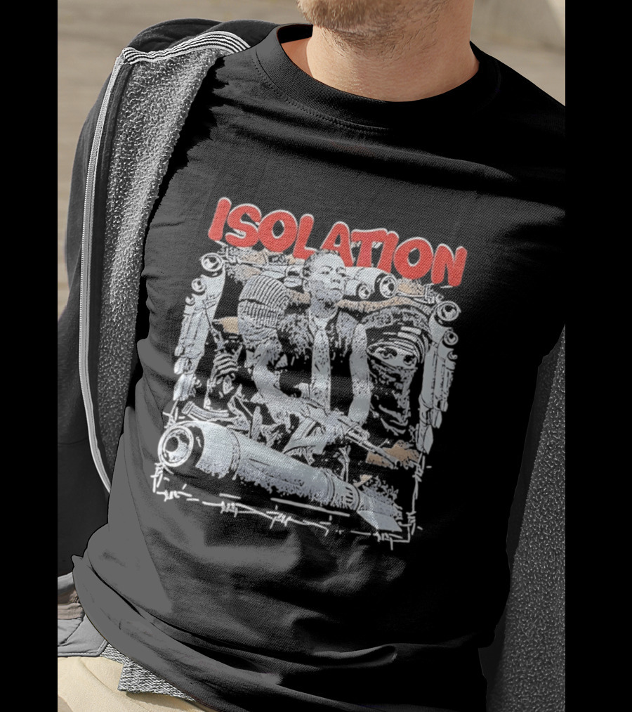 Isolation Distinctive Urban Sketch Art With Red T-Shirt