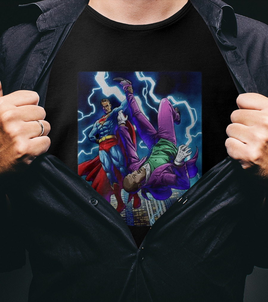 Shai Gilgeous Alexander Thunder Vs Joker And Denver Superhero Clash T-Shirt