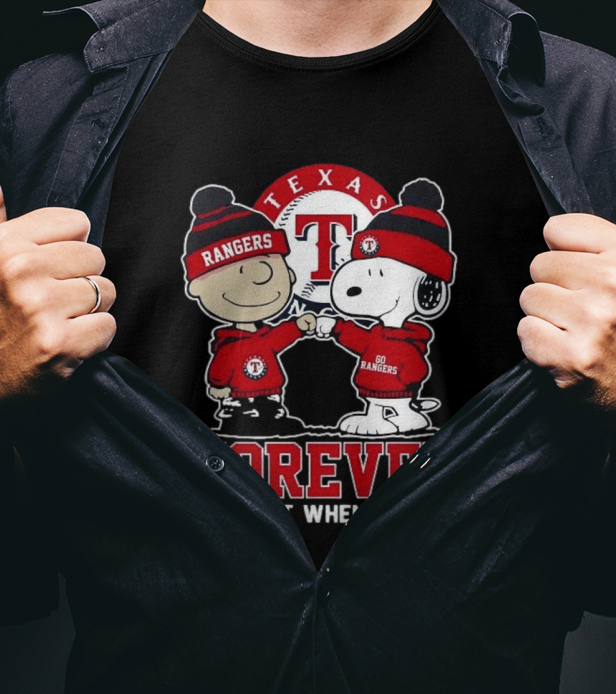 Texas Rangers Snoopy Peanuts Characters Forever Not Just When We Win T-Shirt