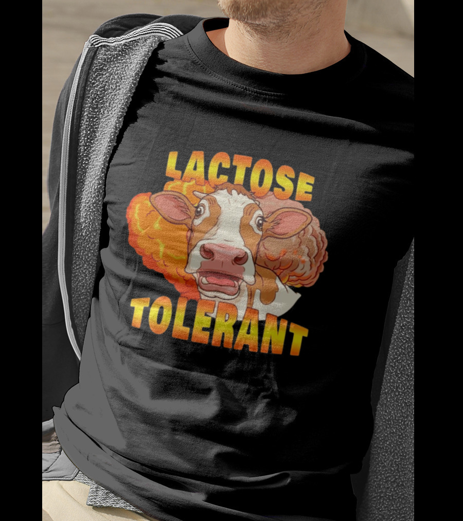 Lactose Tolerant Cow Explosion Dairy Humor T-Shirt