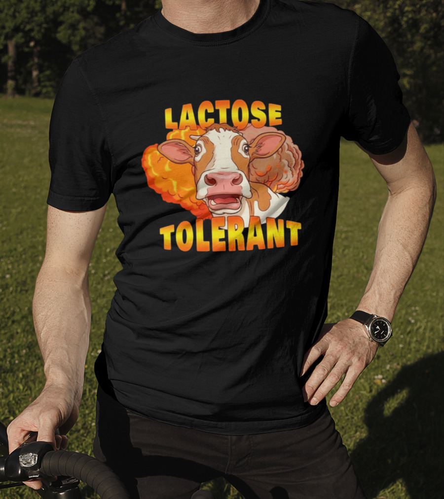 Lactose Tolerant Cow Explosion Dairy Humor T-Shirt