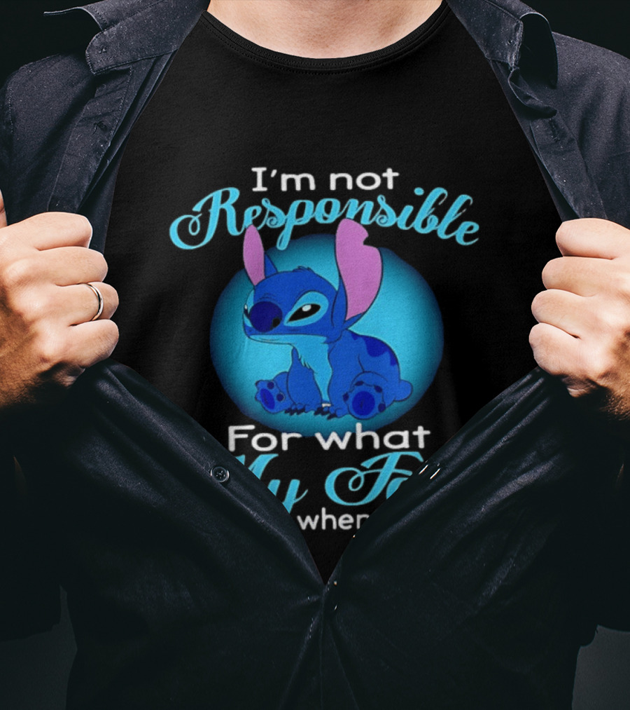 I'm Not Responsible For What My Face Does When You Talk Stitch Blue T-Shirt