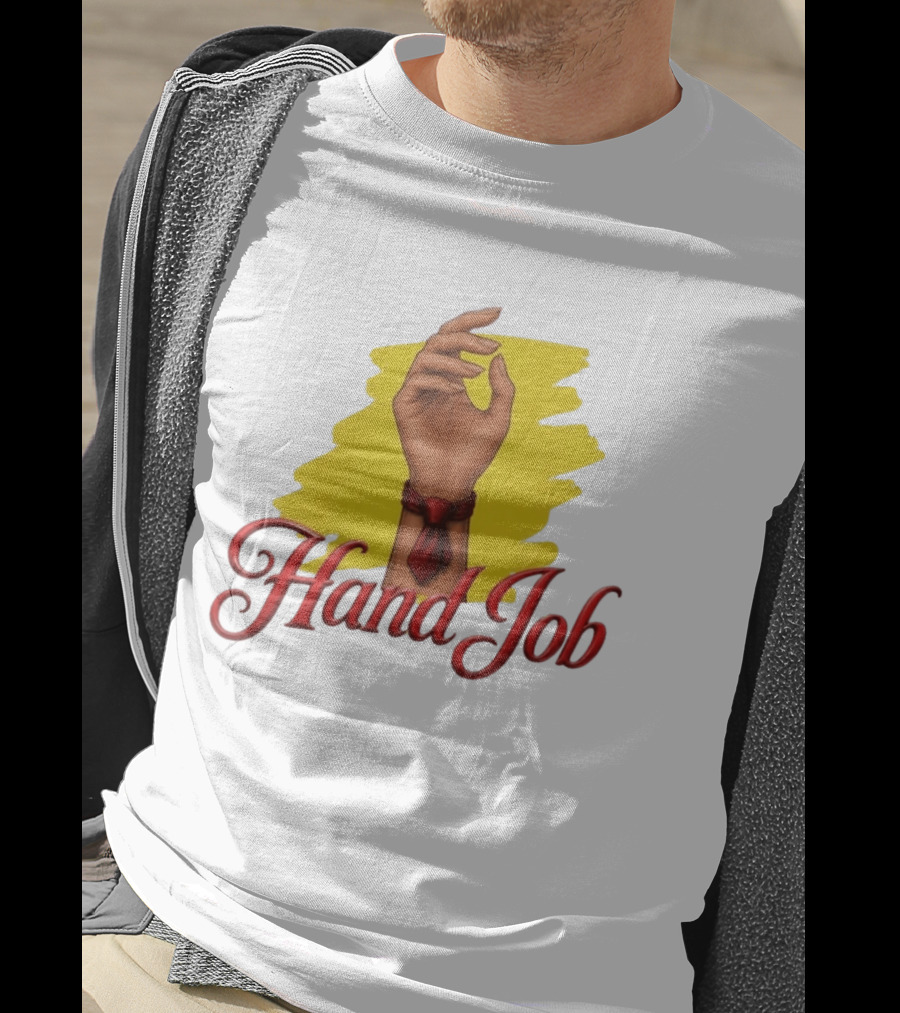 Hand Job Humor Double Entendre Red Tie Playful T-Shirt