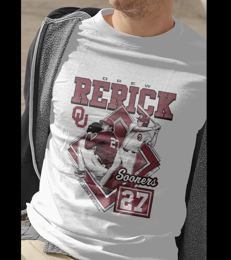 Oklahoma Sooners Drew Rerick Baseball 27 OU T-Shirt