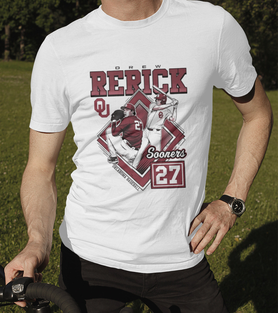 Oklahoma Sooners Drew Rerick Baseball 27 OU T-Shirt