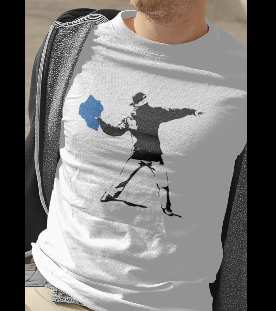 Blue Strip Paint Thrower Algae Political Team Concept T-Shirt
