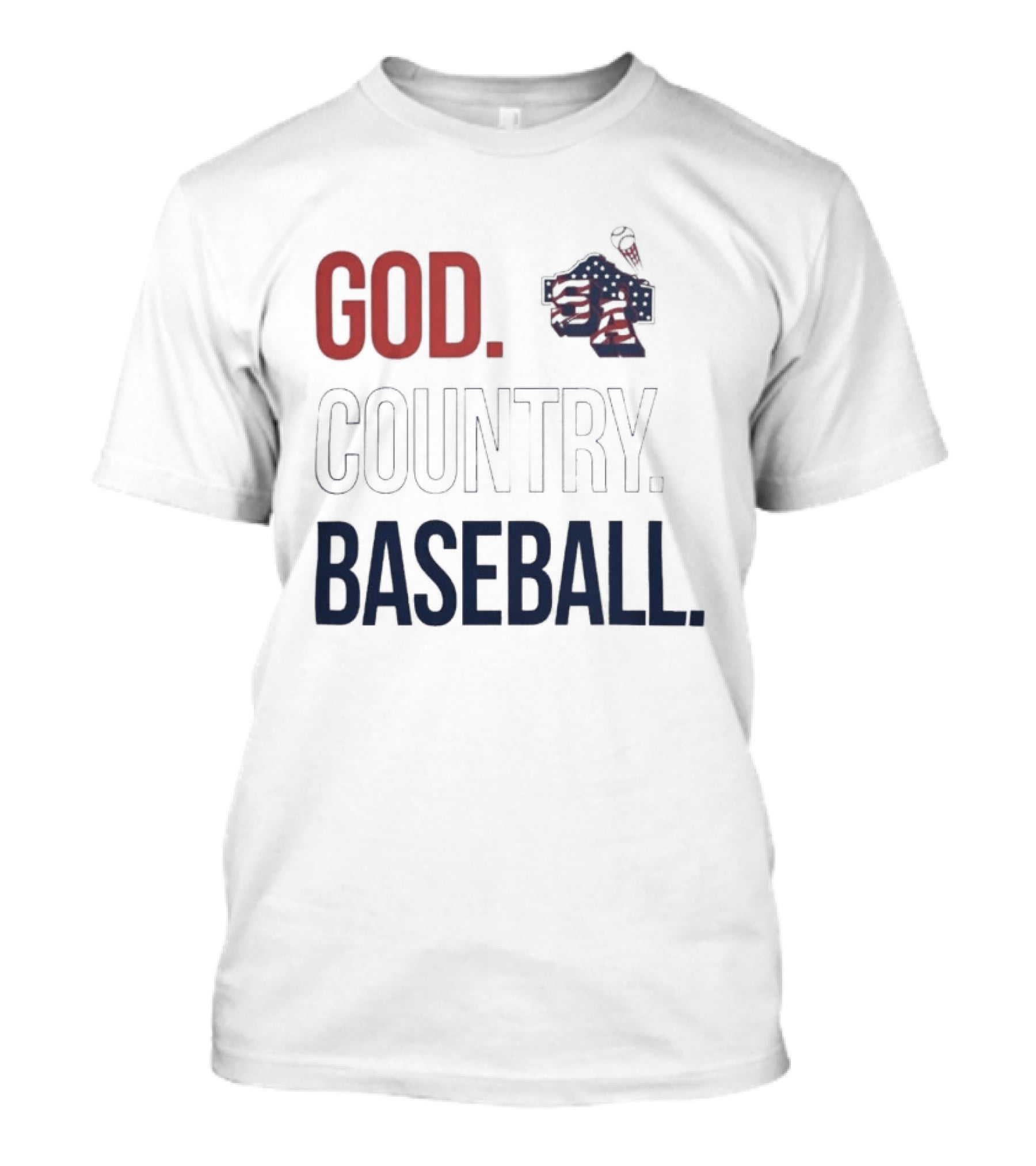 San Antonio Missions God Country Baseball USA Flag Patriotic Grey T-Shirt